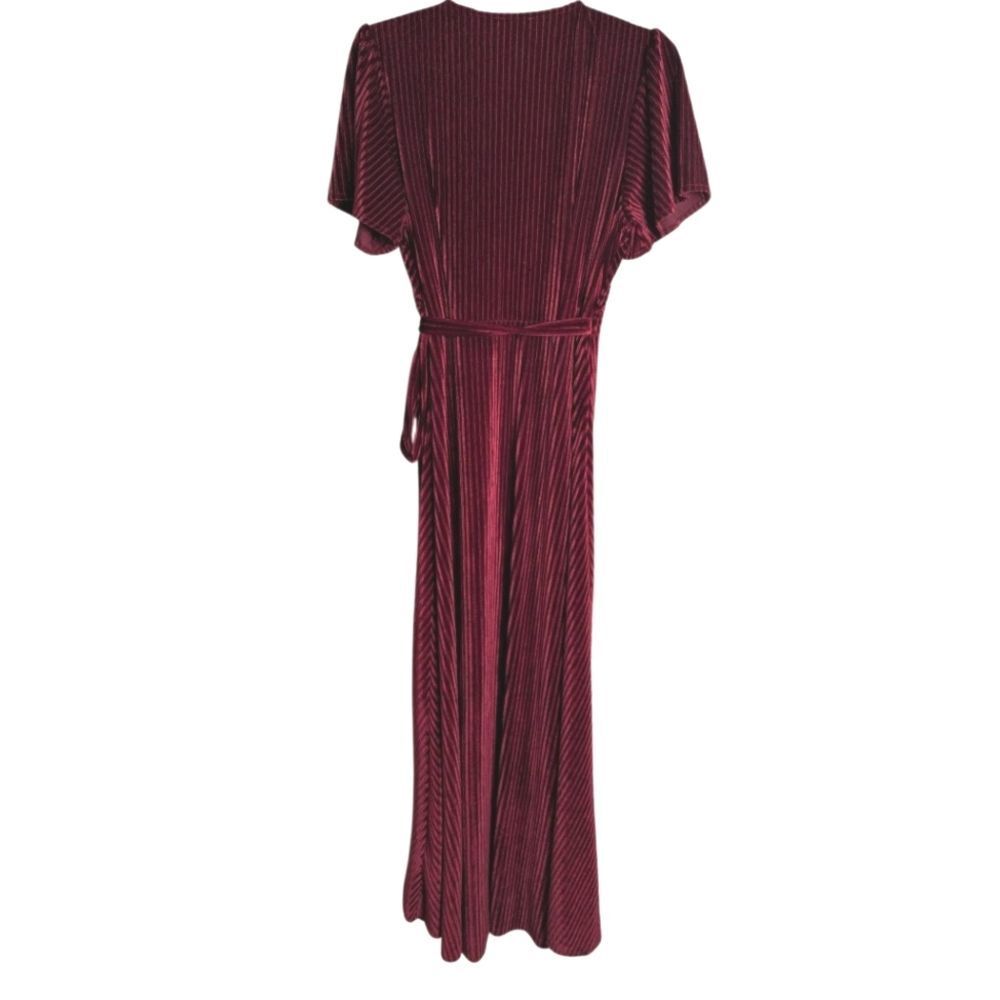 Baltic Born Burgundy High-Low Wrap Dress - Picture 4 of 7